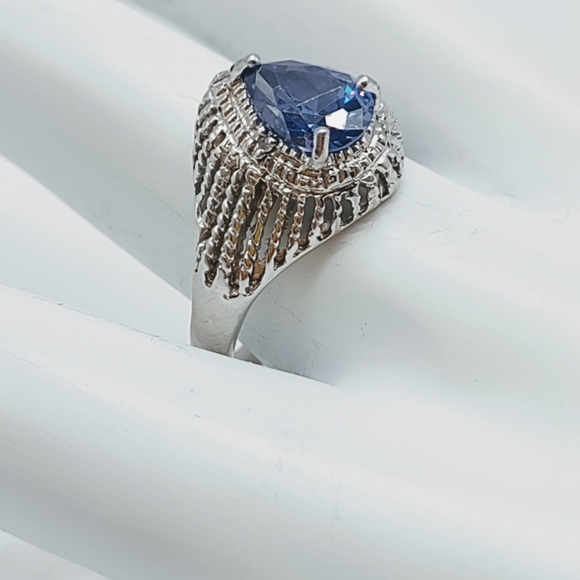 Sterling Silver Rainbow CZ Ring - Picture 5 of 7